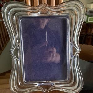 Crystal picture frame; great condition, holds 5x7 in photos